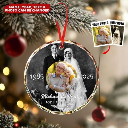 Hochzeitstag – Personalisierte Glasverzierung, Geschenk für Eltern und Großeltern